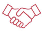 Icône de mains serrées